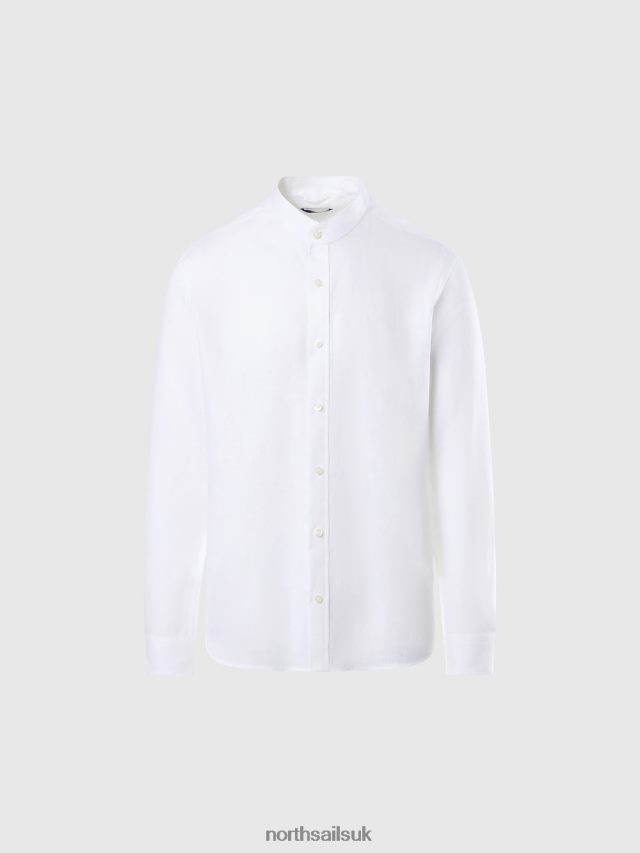 Men White Clothing 4D6N237 North Sails MANDARIN COLLAR SHIRT