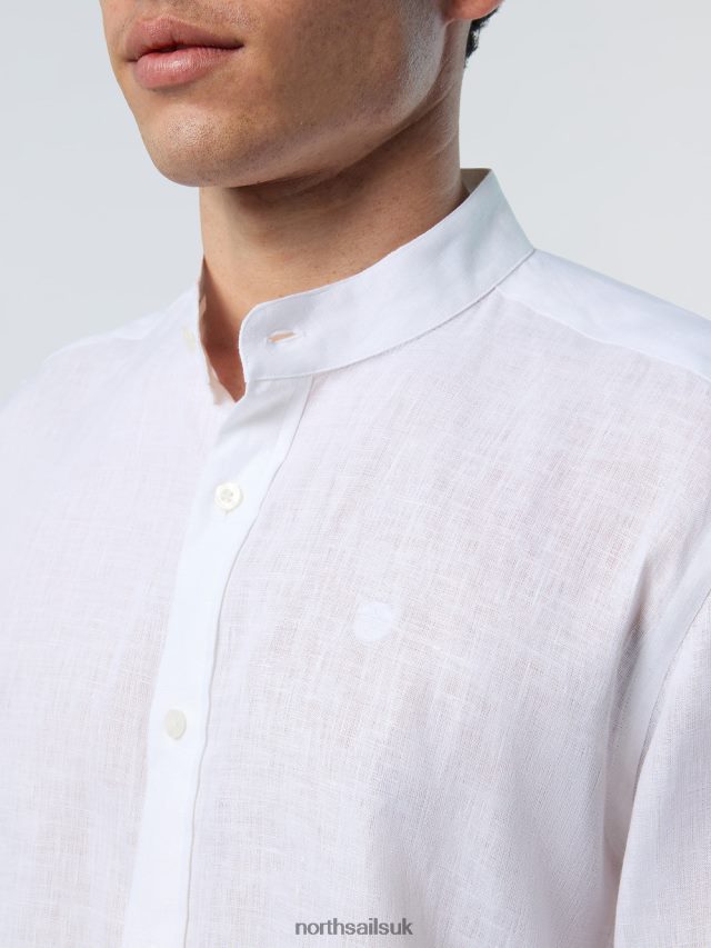 Men White Clothing 4D6N237 North Sails MANDARIN COLLAR SHIRT