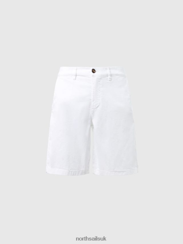 Men White Clothing 4D6N351 North Sails ORGANIC COTTON CHINO SHORTS