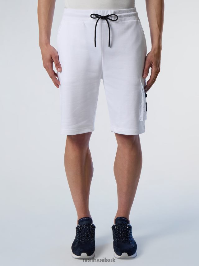 Men White Clothing 4D6N369 North Sails SWEAT SHORTS WITH SIDE POCKET