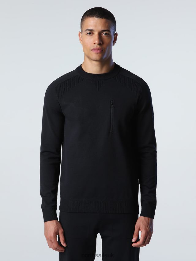 Men Black Clothing 4D6N764 North Sails RECYCLED POLYESTER JUMPER