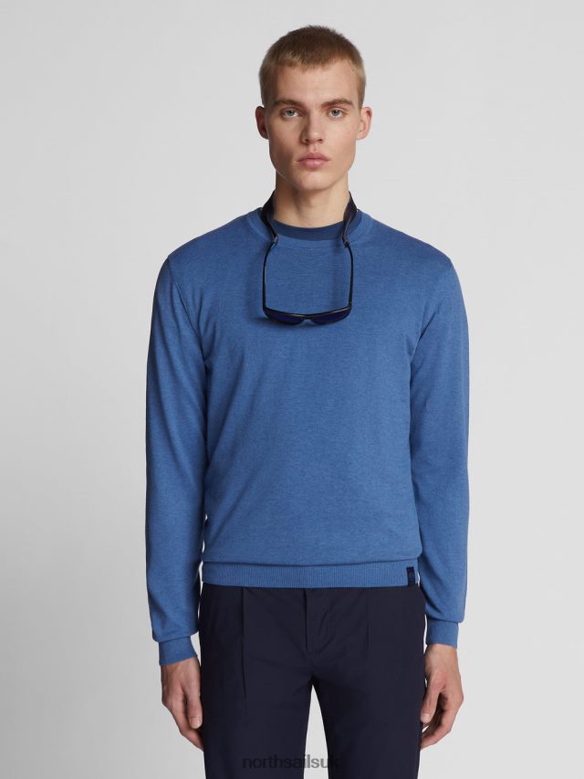 Men Blue melange Clothing 4D6N1064 North Sails COTTON JUMPER