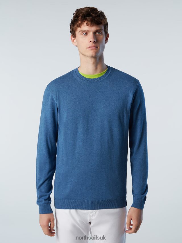Men Blue melange Clothing 4D6N253 North Sails CREW-NECK JUMPER NEW