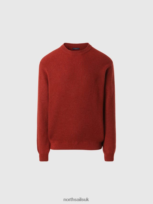 Men Brick red Clothing 4D6N676 North Sails CREW-NECK JUMPER NEW