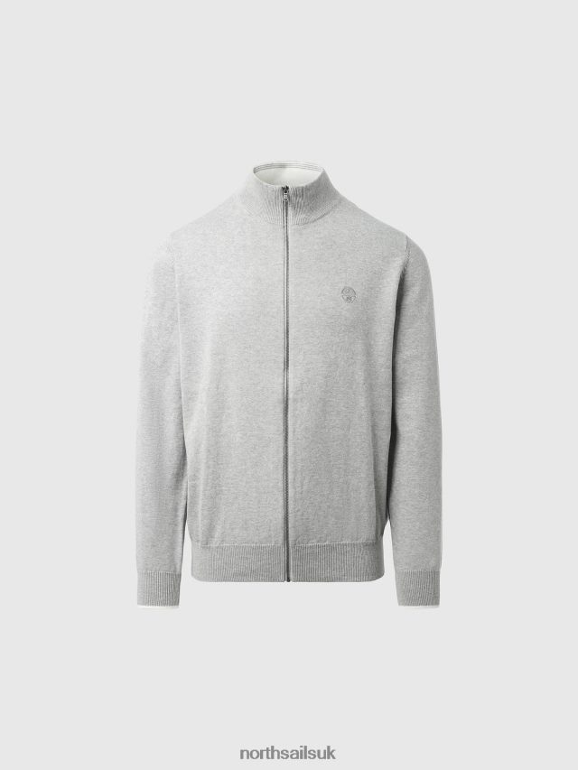 Men Grey melange Clothing 4D6N251 North Sails FULL-ZIP CARDIGAN