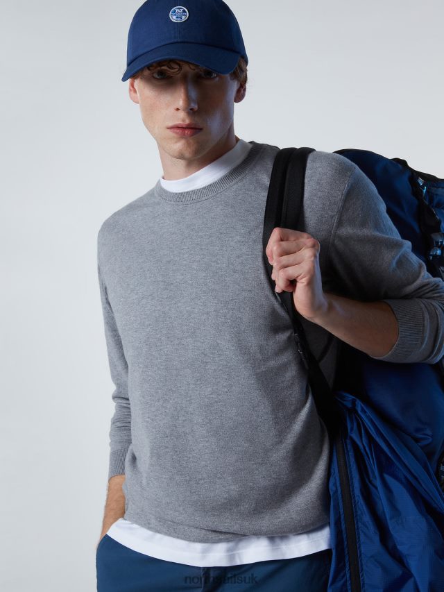 Men Grey melange Clothing 4D6N257 North Sails CREW-NECK JUMPER NEW