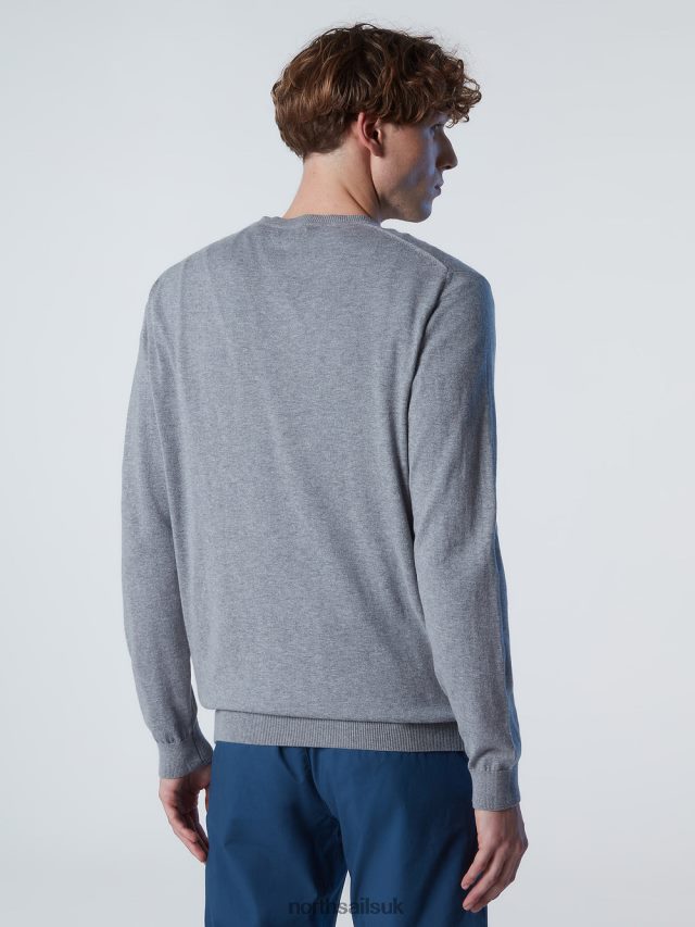 Men Grey melange Clothing 4D6N257 North Sails CREW-NECK JUMPER NEW