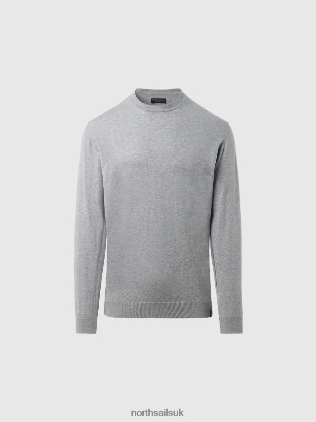 Men Grey melange Clothing 4D6N257 North Sails CREW-NECK JUMPER NEW