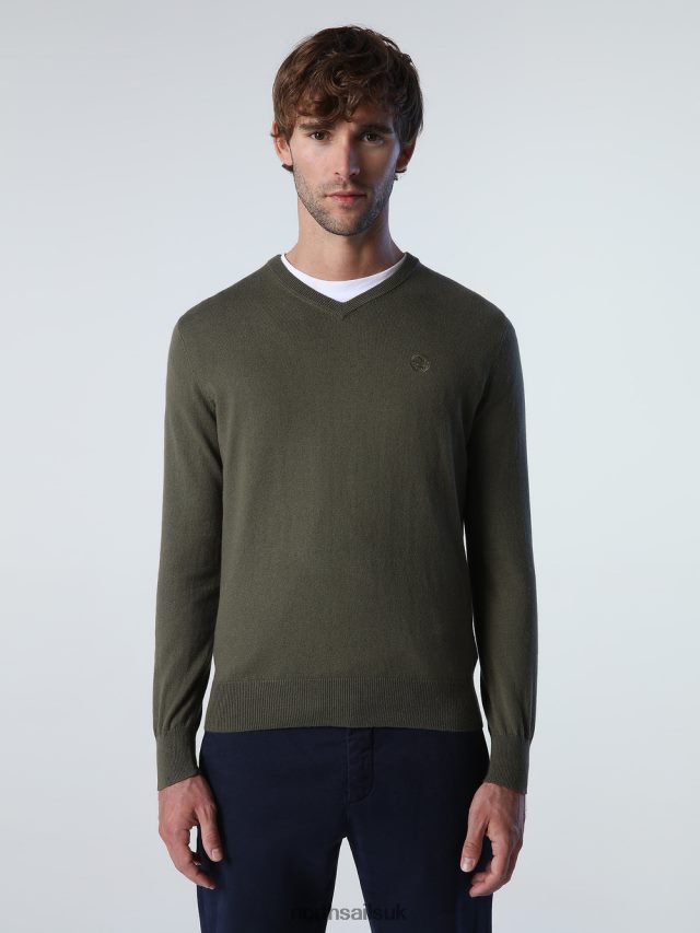 Men Ivy green Clothing 4D6N776 North Sails V-NECK JUMPER