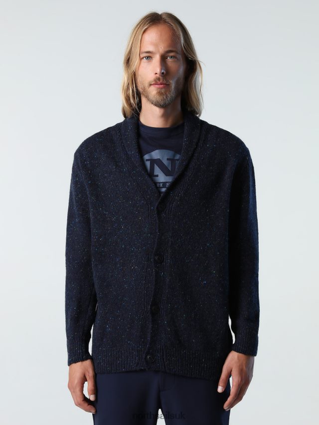Men Navy blue Clothing 4D6N988 North Sails CARDIGAN WITH SHAWL COLLAR