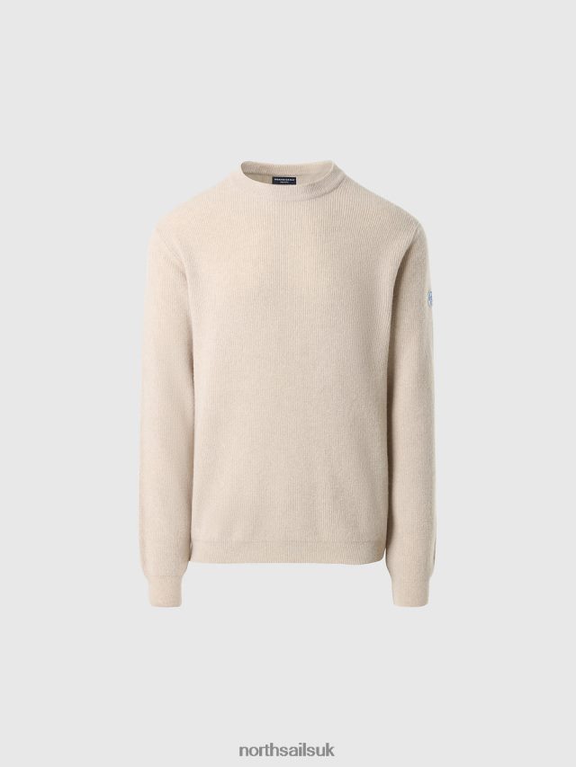 Men Winter beige Clothing 4D6N675 North Sails CREW-NECK JUMPER NEW