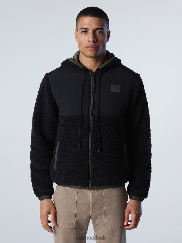 Men Black Clothing 4D6N1018 North Sails RECYCLED FLEECE SWEATSHIRT