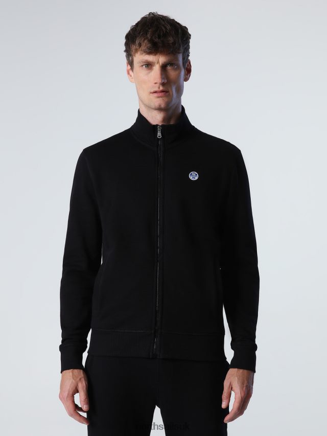 Men Black Clothing 4D6N829 North Sails ZIP SWEATSHIRT