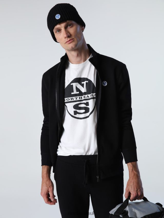 Men Black Clothing 4D6N829 North Sails ZIP SWEATSHIRT