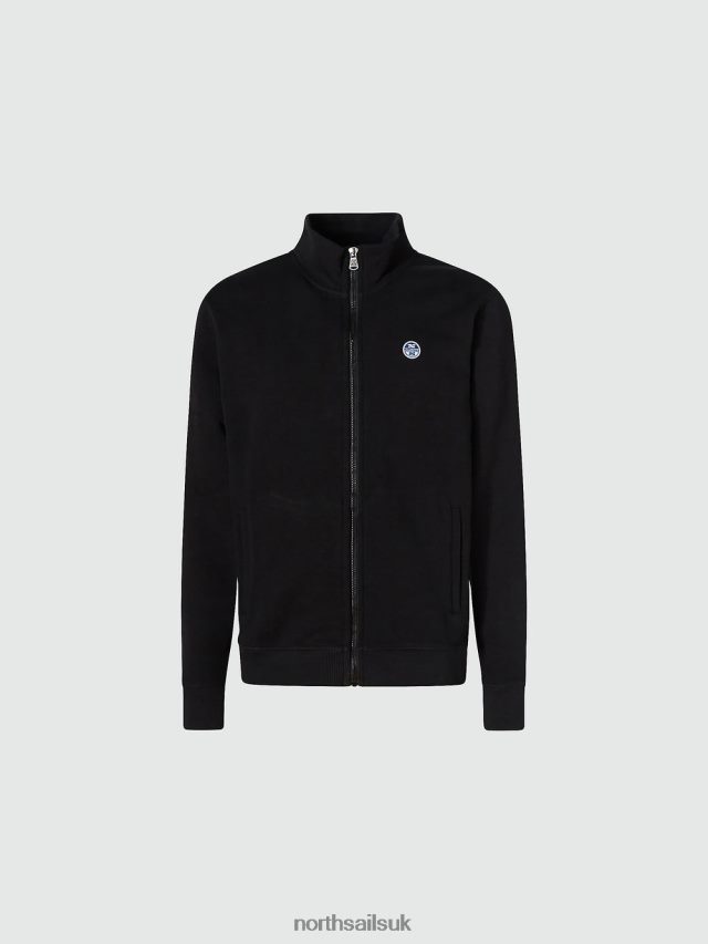 Men Black Clothing 4D6N829 North Sails ZIP SWEATSHIRT