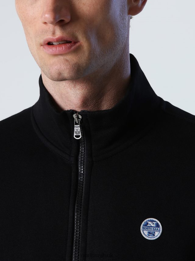 Men Black Clothing 4D6N829 North Sails ZIP SWEATSHIRT
