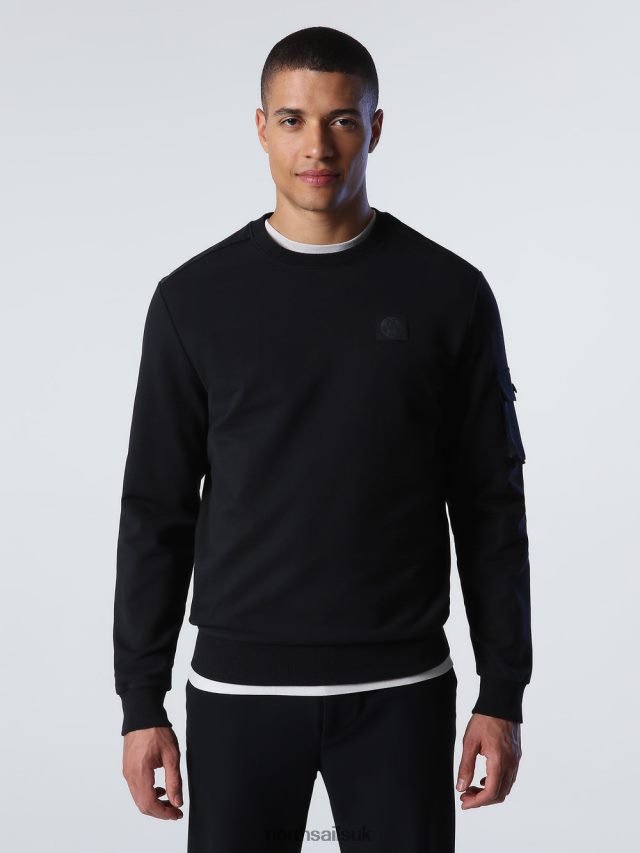 Men Black Clothing 4D6N915 North Sails SWEATSHIRT WITH POCKET