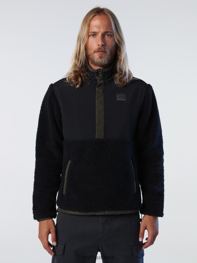 Men Black Clothing 4D6N917 North Sails RECYCLED FLEECE SWEATSHIRT
