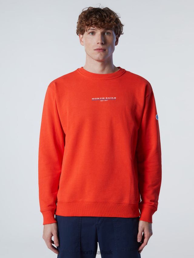 Men Bright orange Clothing 4D6N292 North Sails SWEATSHIRT WITH CHEST PRINT