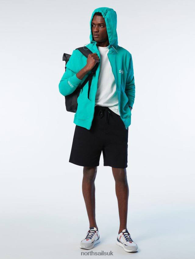 Men Green Clothing 4D6N261 North Sails HOODIE FULL ZIP SWEATSHIRT KITE