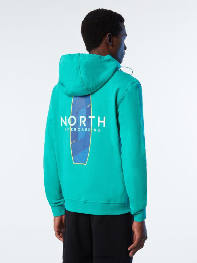 Men Green Clothing 4D6N261 North Sails HOODIE FULL ZIP SWEATSHIRT KITE