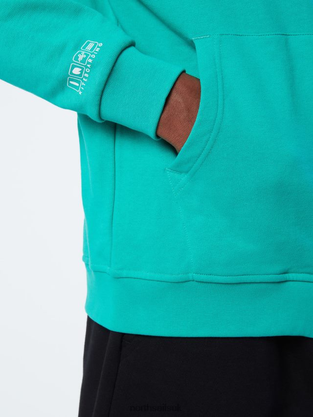 Men Green Clothing 4D6N261 North Sails HOODIE FULL ZIP SWEATSHIRT KITE