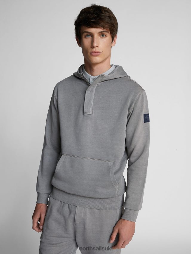 Men Grey Clothing 4D6N1111 North Sails HOODED SWEATSHIRT