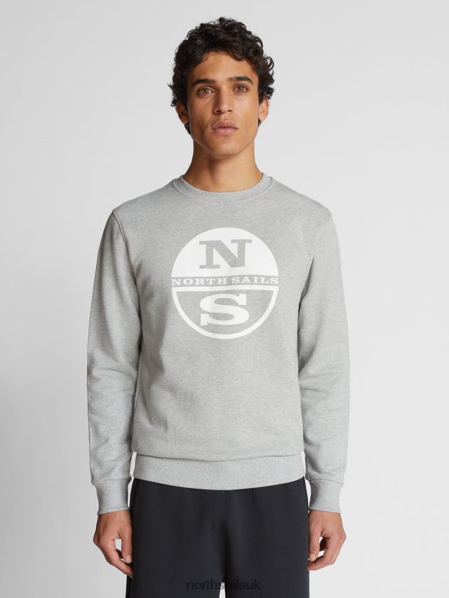 Men Grey melange Clothing 4D6N1229 North Sails SWEATSHIRT WITH MAXI LOGO