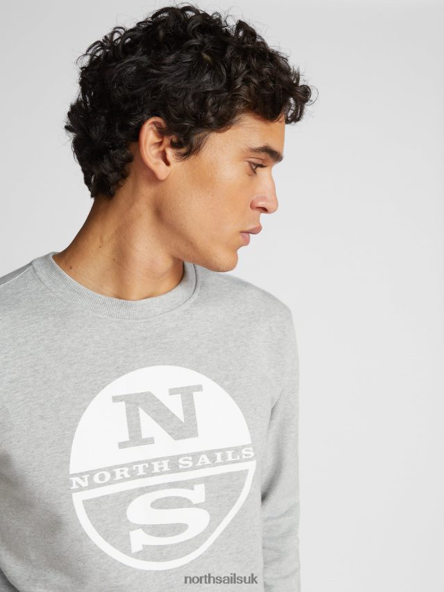 Men Grey melange Clothing 4D6N1229 North Sails SWEATSHIRT WITH MAXI LOGO