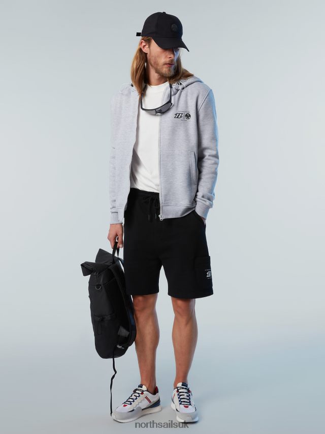 Men Grey melange Clothing 4D6N263 North Sails HOODIE FULL ZIP SWEATSHIRT KITE