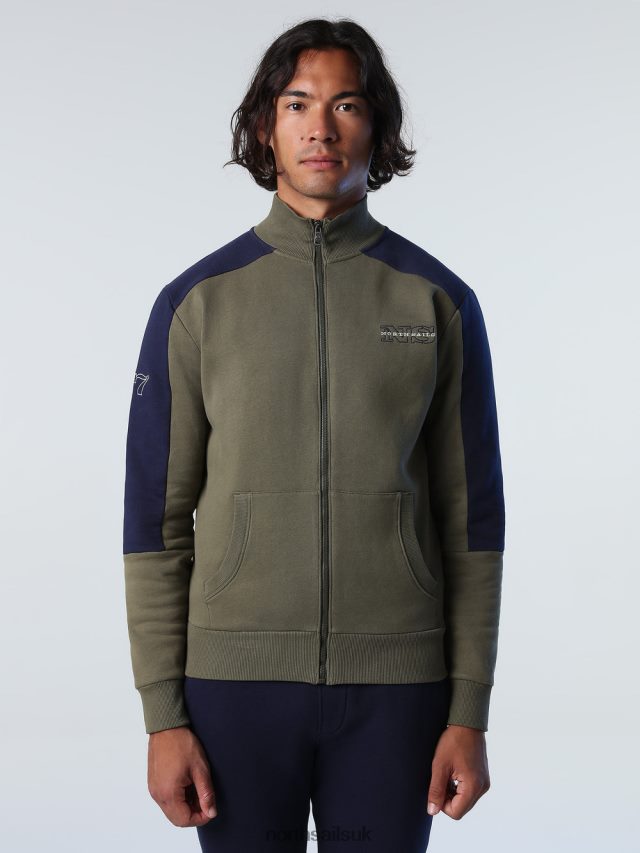 Men Ivy green Clothing 4D6N782 North Sails SWEATSHIRT WITH CONTRAST BANDS