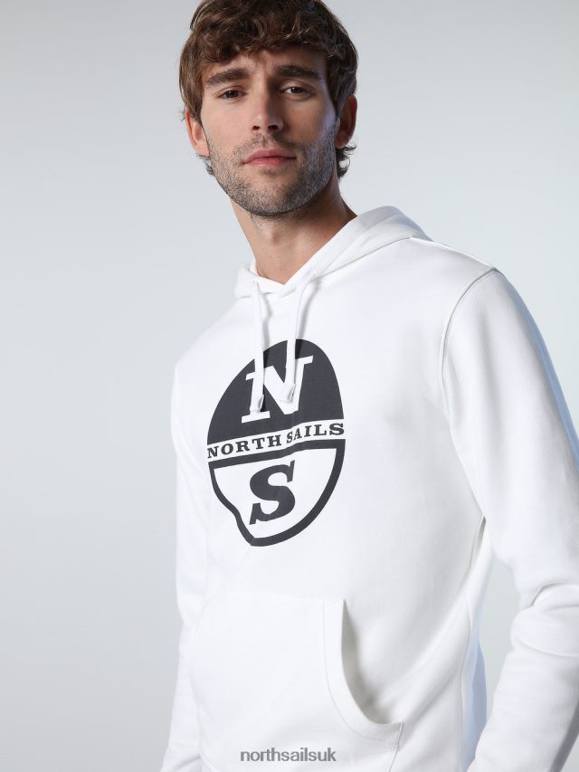 Men Marshmallow Clothing 4D6N784 North Sails LOGO HOODIE