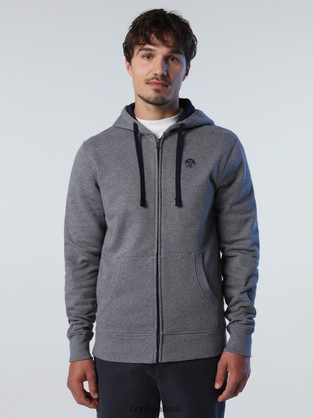 Men Medium grey melange Clothing 4D6N824 North Sails ZIP SWEATSHIRT