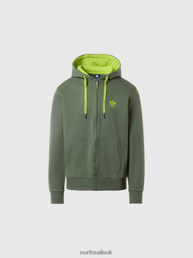 Men Military green Clothing 4D6N282 North Sails FULL-ZIP HOODIE