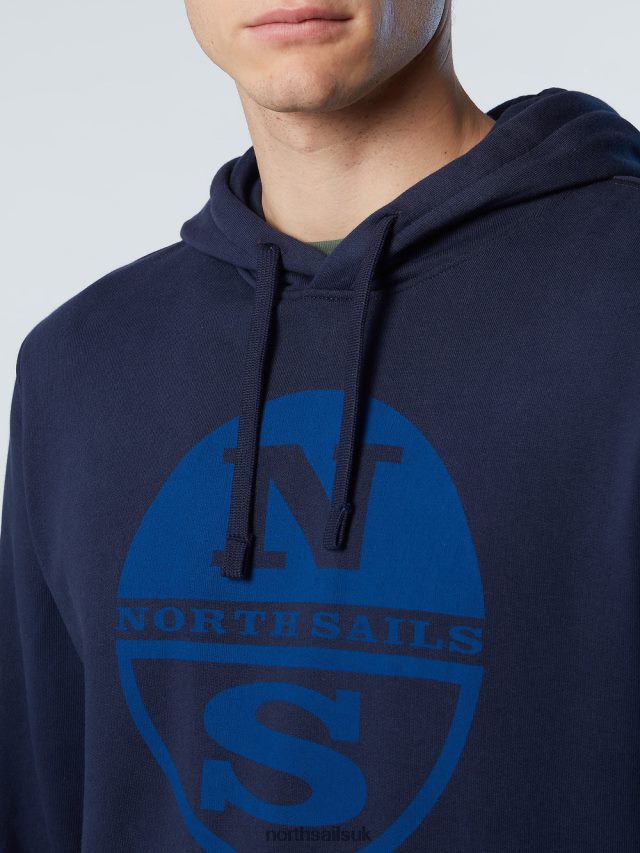 Men Navy blue Clothing 4D6N299 North Sails MAXI LOGO HOODIE