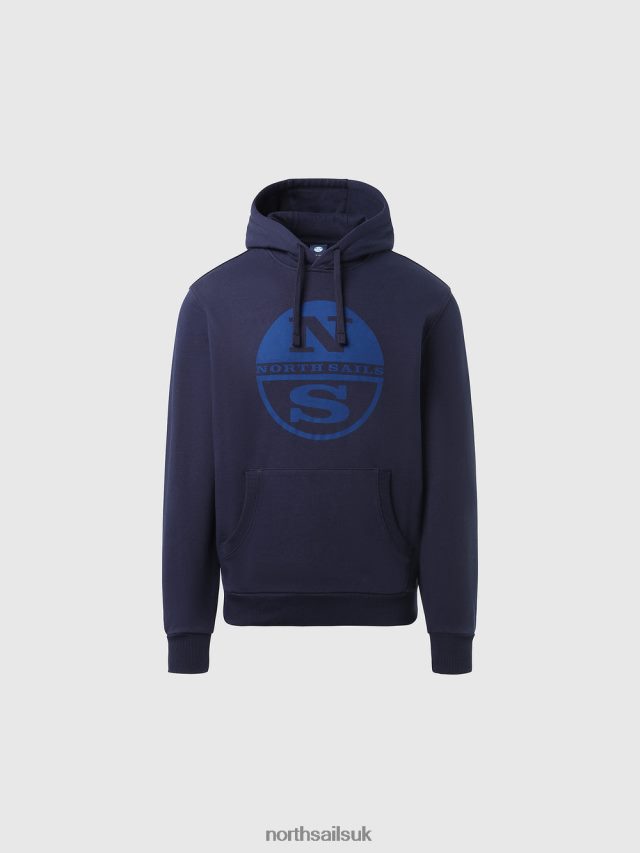 Men Navy blue Clothing 4D6N299 North Sails MAXI LOGO HOODIE