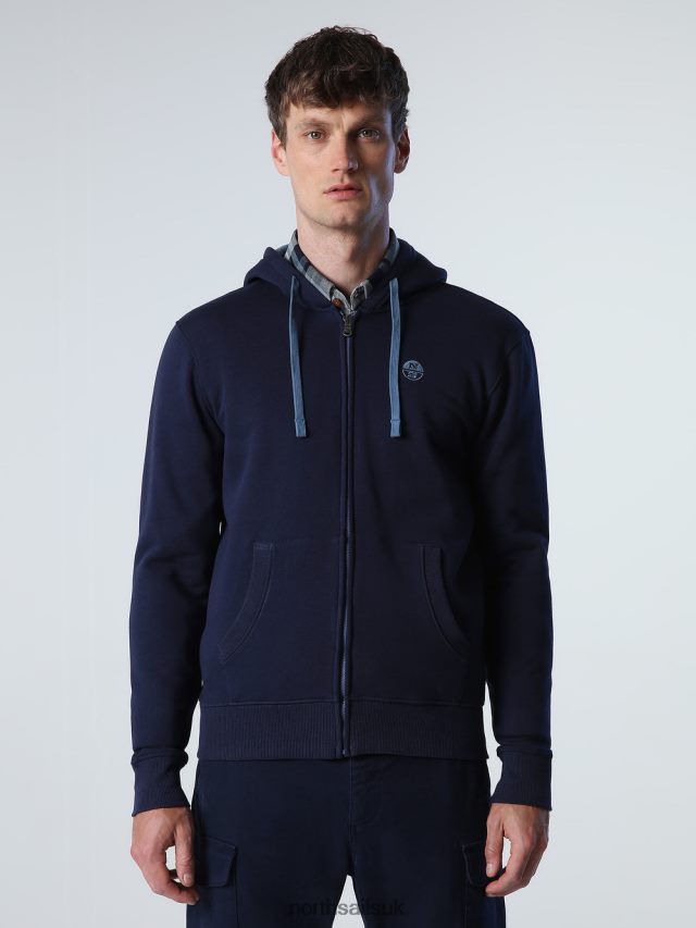 Men Navy blue Clothing 4D6N823 North Sails ZIP SWEATSHIRT