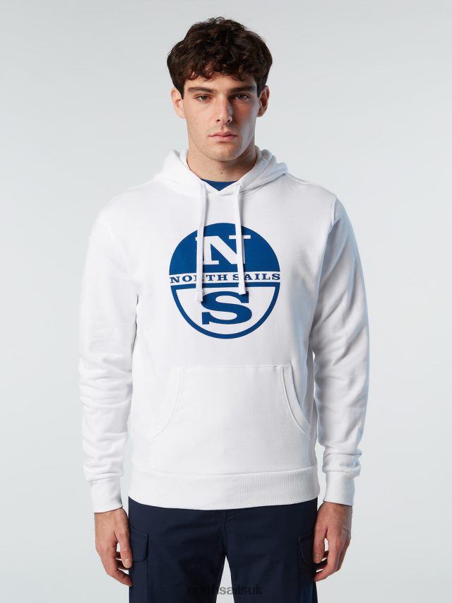 Men White Clothing 4D6N297 North Sails MAXI LOGO HOODIE