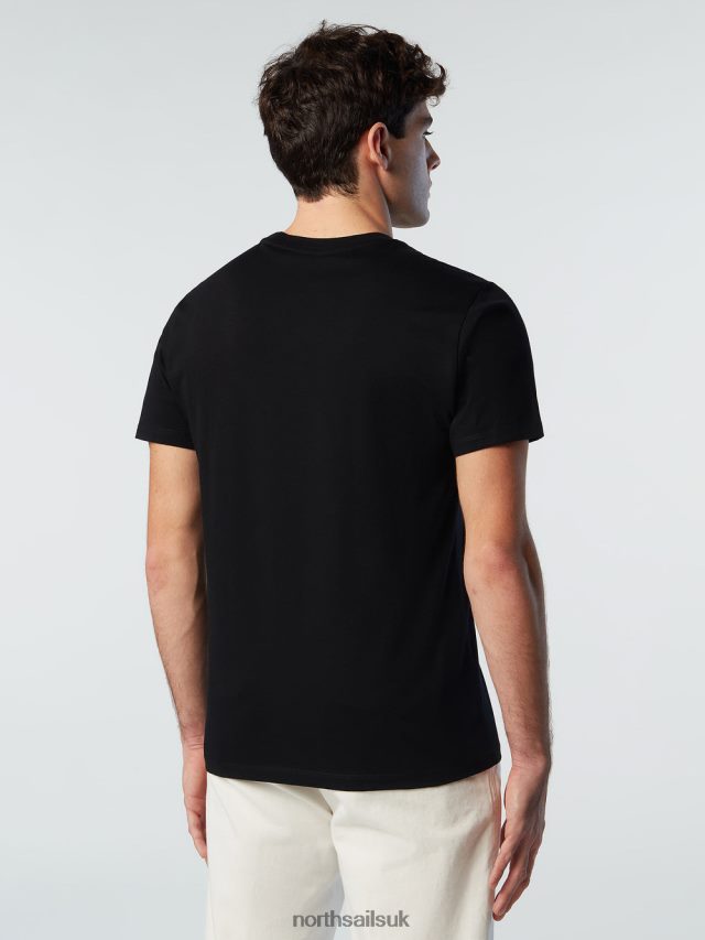 Men Black Clothing 4D6N183 North Sails T-SHIRT WITH MAXI LOGO PRINT