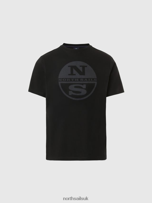 Men Black Clothing 4D6N183 North Sails T-SHIRT WITH MAXI LOGO PRINT