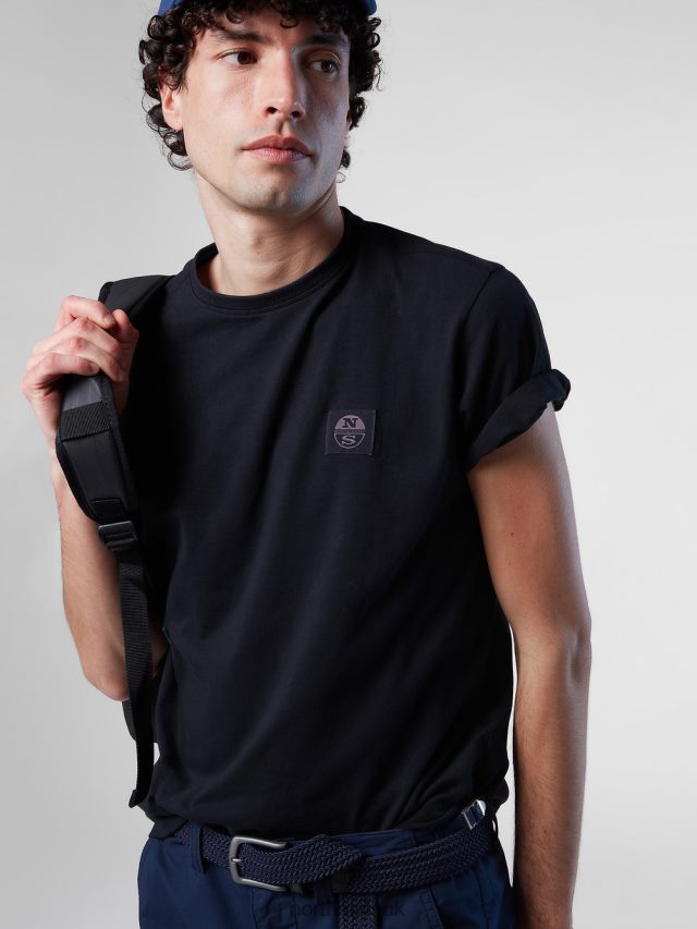 Men Black Clothing 4D6N189 North Sails ORGANIC COTTON T-SHIRT