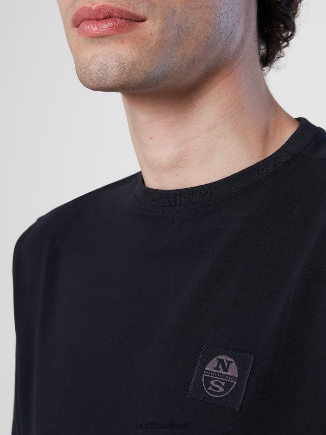 Men Black Clothing 4D6N189 North Sails ORGANIC COTTON T-SHIRT