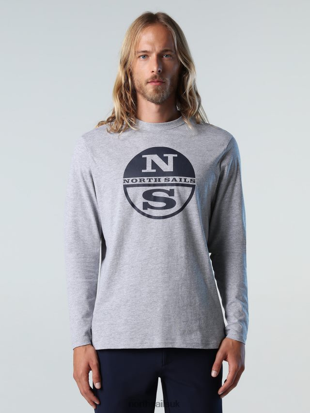 Men Medium grey melange Clothing 4D6N817 North Sails ORGANIC JERSEY T-SHIRT