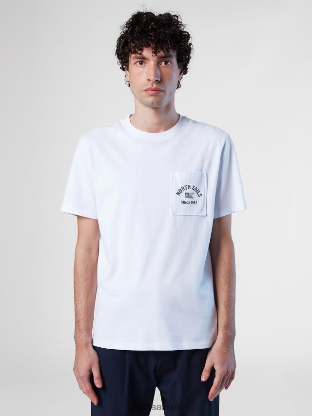 Men White Clothing 4D6N159 North Sails T-SHIRT WITH CHEST POCKET