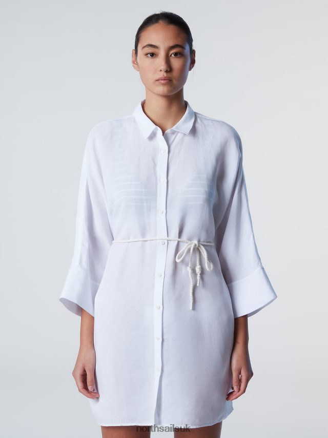 Women White Clothing 4D6N585 North Sails KIMONO SHIRT DRESS