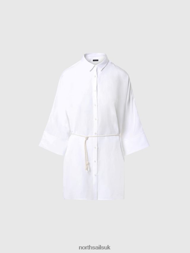 Women White Clothing 4D6N585 North Sails KIMONO SHIRT DRESS