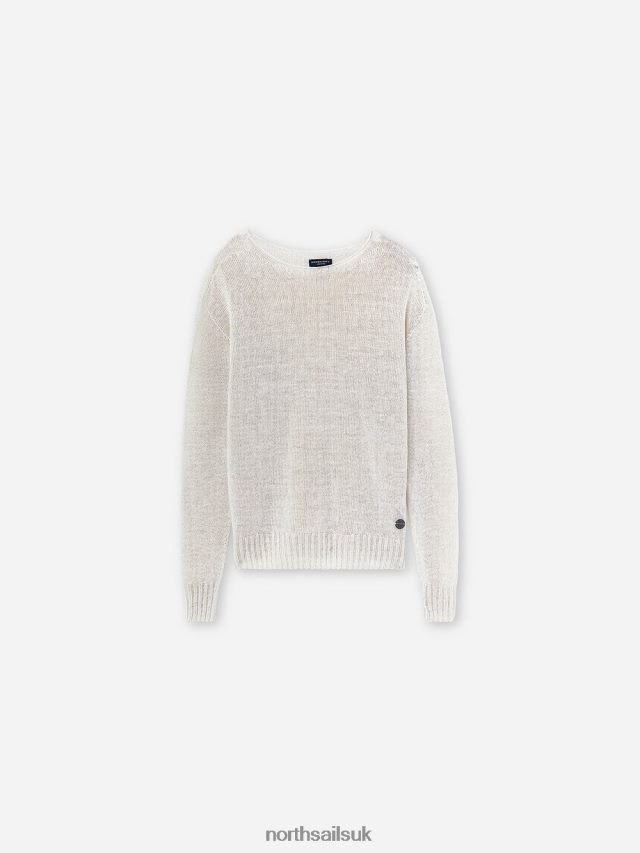 Women White Clothing 4D6N1453 North Sails CREW-NECK JUMPER