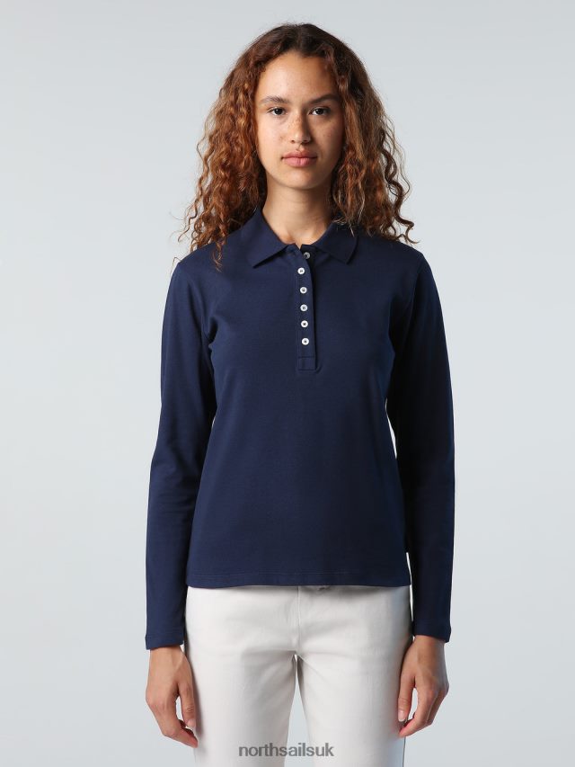 Women Navy blue Clothing 4D6N1356 North Sails LONG-SLEEVED POLO SHIRT