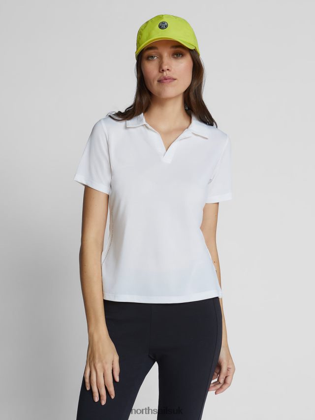 Women White Clothing 4D6N1527 North Sails OYSTER SHELL POLO SHIRT