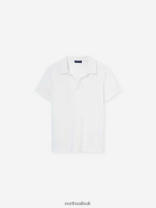 Women White Clothing 4D6N1527 North Sails OYSTER SHELL POLO SHIRT